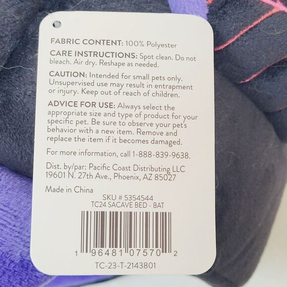 Thrills & Chills Bat Cave Spooky Slumber Bed Small Pets Hideaway Plush New OOS - Picture 10 of 10